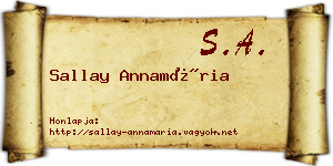Sallay Annamária névjegykártya