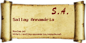 Sallay Annamária névjegykártya